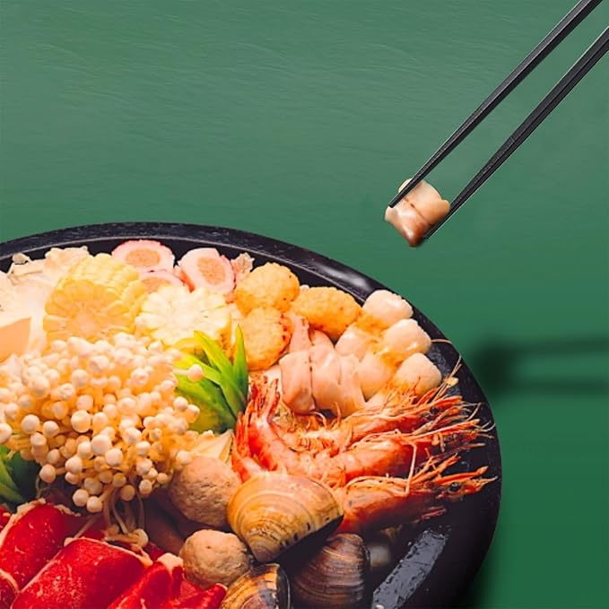 200 Pairs Hexagonal Fiberglass Sushi 24cm/9.4 Inch Dishwasher Safe Non-Slip Chopsticks,Japanese Style Black for Restaurant & Party.