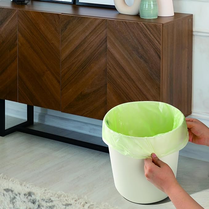 3 Gallon Small Trash Bags 100 Count Biodegradable Mini Garbage Bags Leakproof & Tear Resistant Trash Can Bin Liners Fit Bathroom, Office, Car, Diaper Pail Unscented Green