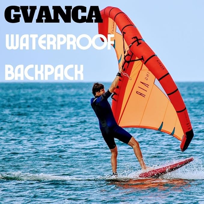 Waterproof Roll Top Kayak Dry Backpack, Floating Outdoor Dry Sack Boating Sailing Canoeing Rafting Fishing Camping 55L Blue