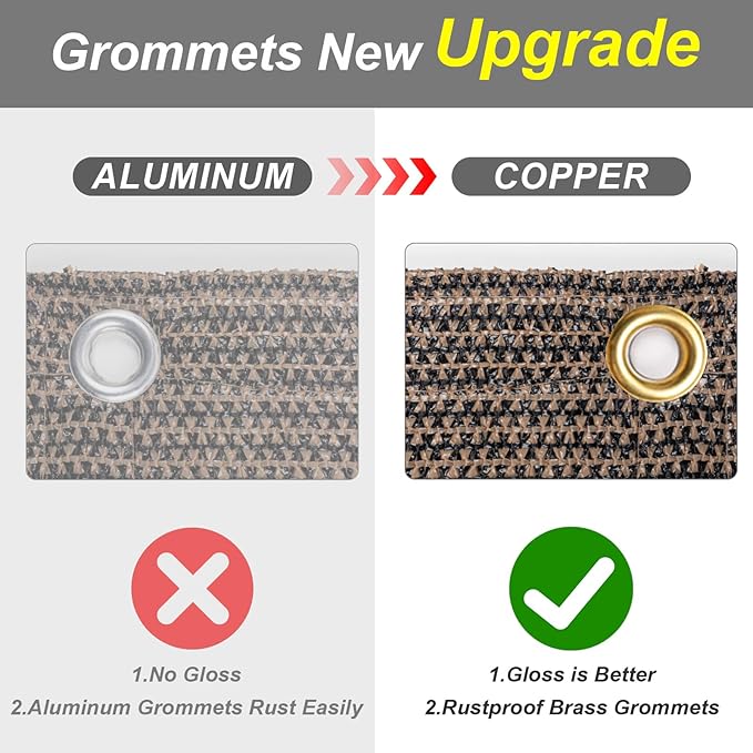 Cool Area Sun Shade Cloth with Grommets 4×6 FT Shade Panel Shade Tarp Screen Fabic for Outdoor Patio Pergola Cover Deck Garden, Brown (Customized)