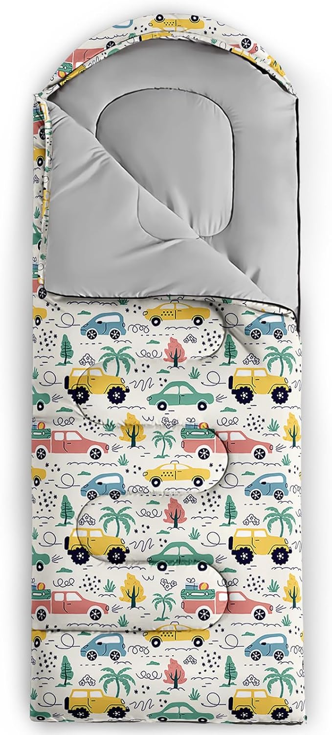 AILONEN Blue Glowing Basketball Sleeping Bag for Kids Boys,Warm and Cool Weather,Lightweight,Waterproof Backpacking,City Theme Ball Sports Sleeping Bag for Camping