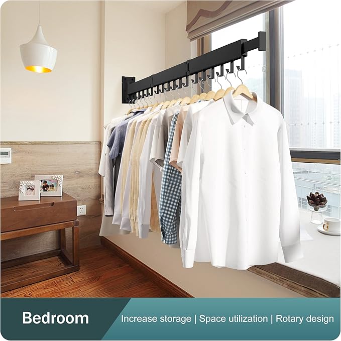 Clothes Drying Rack Wall Mounted,Drying Rack Clothing,Laundry Drying Rack,Wall Mount Clothes Hanger Rack,Laundry Rack Folding,Retractable Clothing Rack,Collapsible Clothes Hanging Rack