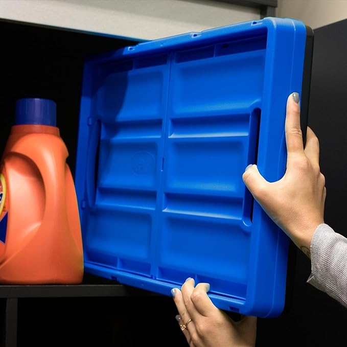 CleverMade Collapsible Storage Bins - Obsidian 3 Pack 32L - Stackable Containers Heavy Duty Capacity Folding Crates - Space-Saving for Home