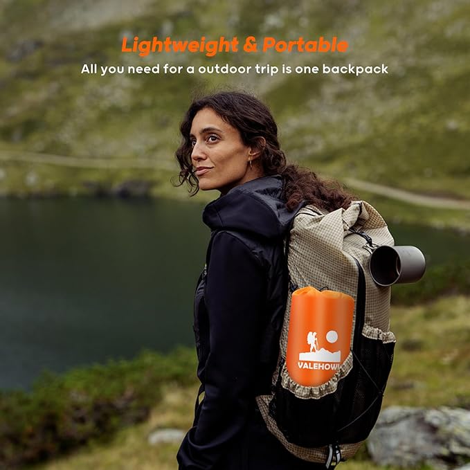 4 Inch Thick Inflatable Sleeping Pad for Camping, with Foot Pump and Pillow, Lightweight Camping Mattress for Outdoors, Backpacking, Hiking