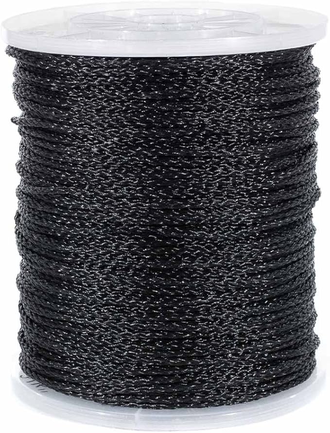 Hollow Braid Polypropylene Rope (3/16 Inch, 1000 Feet, Black) - Barrier Rope - Trail Marking, Crowd Control, Golf Courses