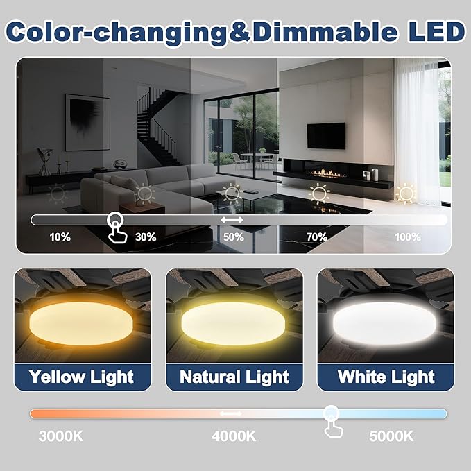 42" Smart Low Profile Ceiling Fan with Lights Remote,6 speed Quite DC Motor,WIFI Voice Control via Alexa App,Dimmable LED,Outdoor Indoor Flush Mount Fans for Small Bedroom Patio Porch,Black&Walnut