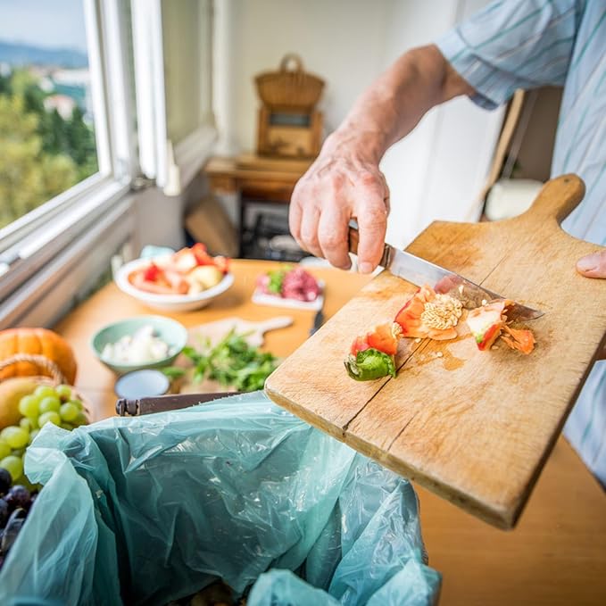 AYOTEE Small Trash Bags 2.6 Gallon Compostable Trash Bags Bathroom Wastebasket Can Liners, 125 Count Mini Compost Bags for Kitchen Bathroom Office Fit 10 Liter, Green