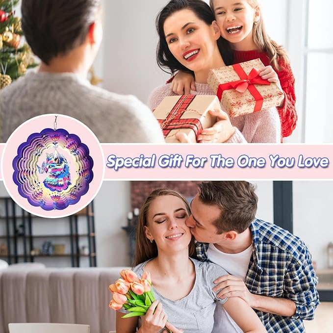 BeePeep Wind Spinner Outdoor 12in Cat Gift for Women Men Metal Wind Spinners Hanging 3D Kinetic Wind Sculpture Lawn Garden Yard Art Ornament for Indoor & Outside Decorations