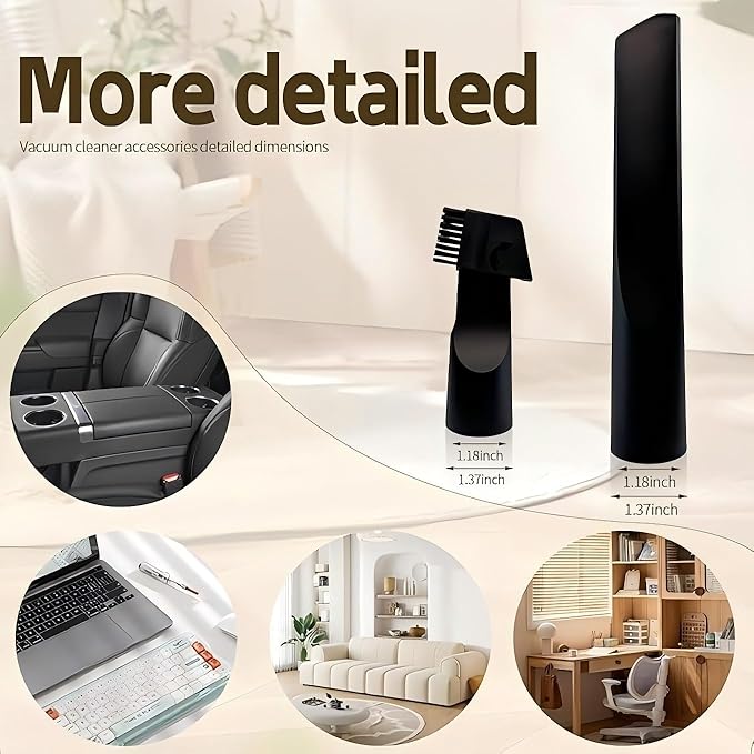 13-Piece 1 1/4 Inch Shop Vac Attachments Cleaning Kit With Vacuum Floor Brush/Dryer Lint Vac Attachment/Flexible Crevice Tool (Hose Adapters for 1 1/4" to 2 1/2"Hoses)