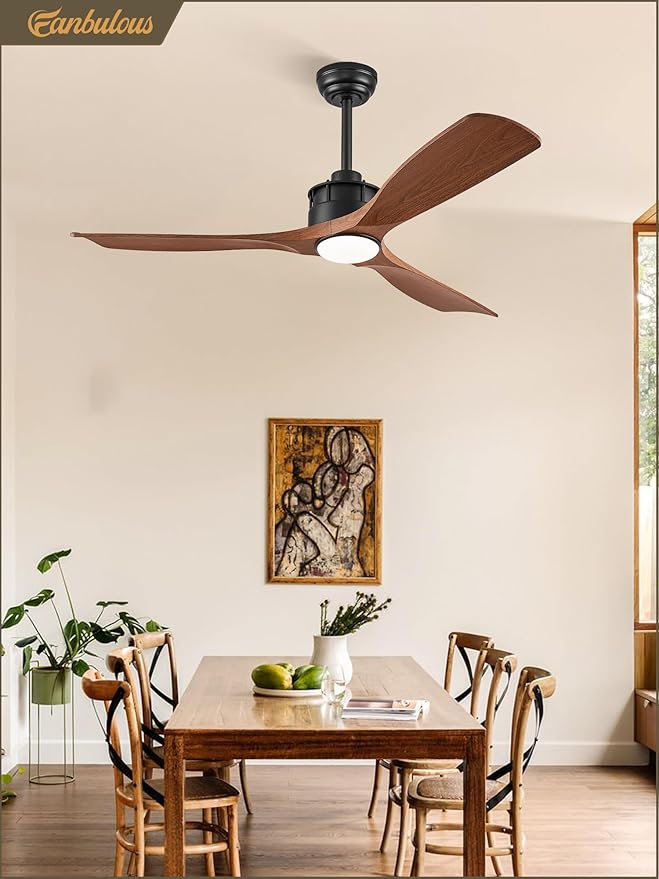 52" Ceiling Fans with Lights and Remote Control, Flush Mount Ceiling Fan with 3 LED Colors,Outdoor Ceiling Fans with 2 Downrods 6-Speeds Reversible DC Motor for Patio Bedroom Living Room