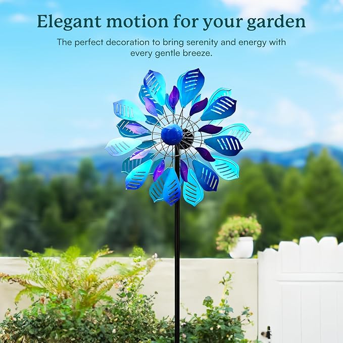 Garden Wind Spinners Outdoor, Metal Yard Spinner, Large Wind Spinner, Gift for Family Friends(84'' H x 24'' W)