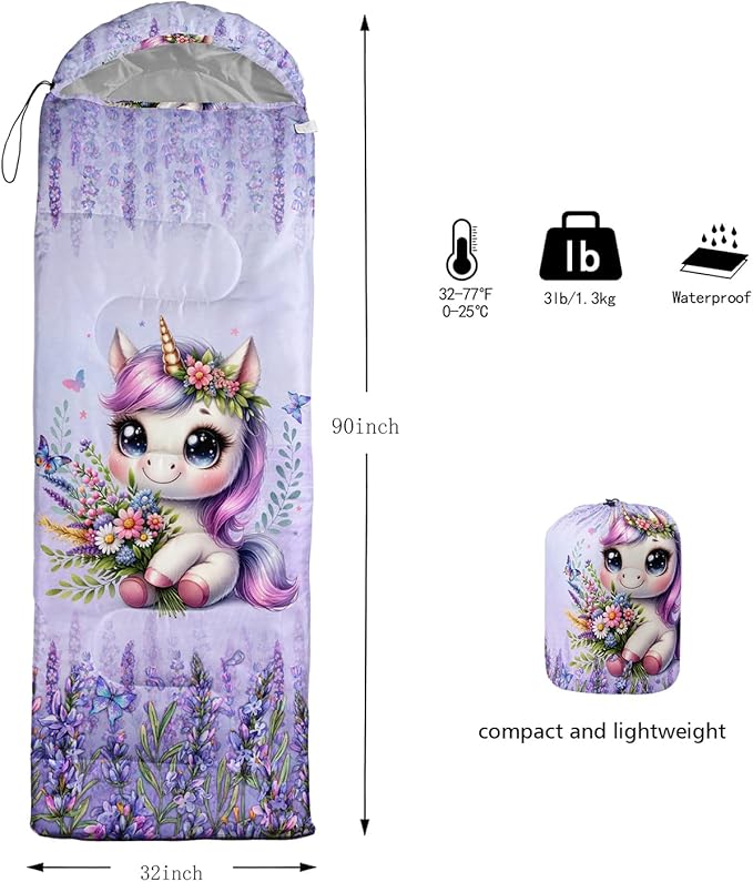 HOSIMA Dear Hunting Pattern Cold Weather Sleeping Bags for Adults,Black Light Weight Sleeping Bags for Kids Adults,WaterProof Sleeping Bags for Outdoors Hiking.