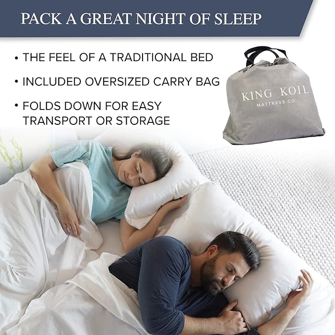 King Koil Premium Luxury Plush Pillow Top Queen Size Air Mattress with Built-in High-Speed Pump for Home, Camping, Guests,13" Inflatable Double High Blow Up Airbed, Durable Waterproof, 1-Year Warranty