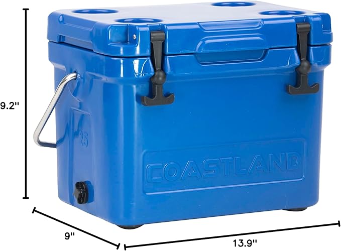 Coastland Bay Series Cooler Premium Everyday Use Insulated Rotomolded Cooler, Small Ice Chest for Tight Spaces, Soccer Games, & Tailgates