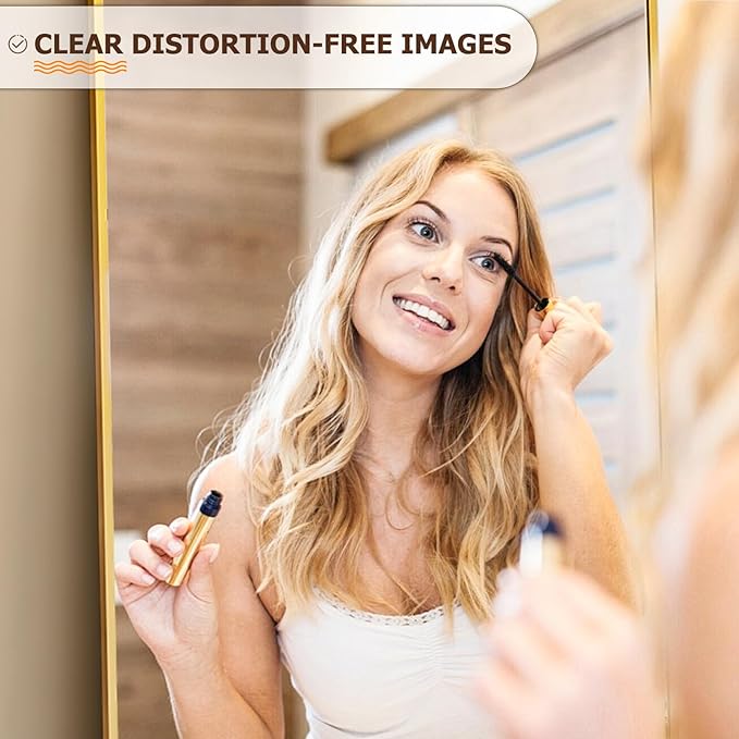 77" x 38" Arched Full Length Mirror with Gold Aluminum Frame - Oversized Floor Mirror for Bedroom, Living Room & Gym - Wall Mounted/Standing/Leaning Design