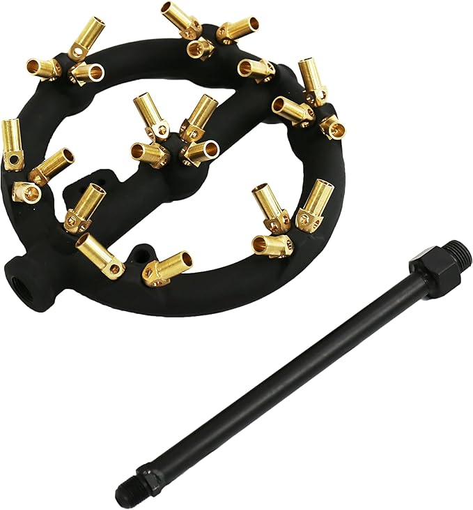 Propane Gas Outdoor Jet Burner with 23 Brass Tips and Regulator for Camping, Turkey, and Stove Buddy Cooking JB-23LP(Propane Gas 23 Tips & Regulator)