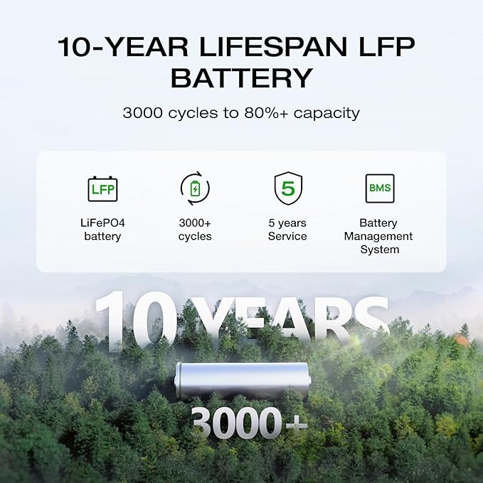 EF ECOFLOW Portable Power Station DELTA 2, 1024Wh LiFePO4 (LFP) Battery, 1800W AC/100W USB-C Output, Solar Generator(Solar Panel Optional) for Home Backup Power, Camping & RVs