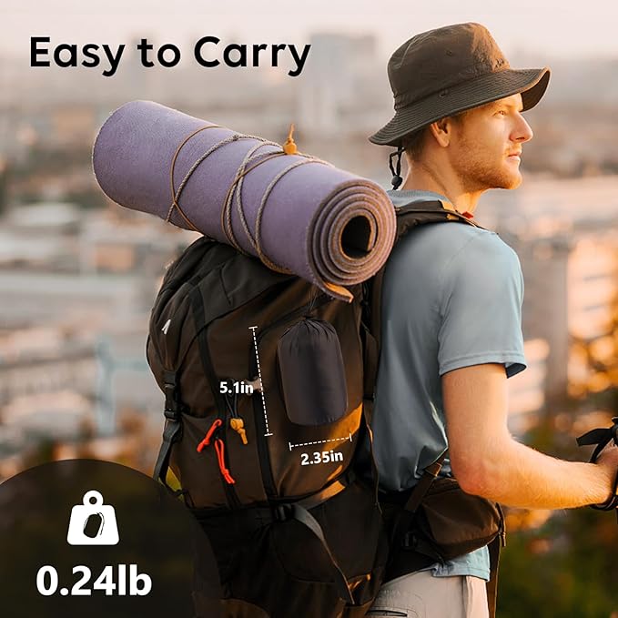 TOBTOS Inflatable Camping Pillow for Camping, Ultralight Backpacking Pillow, Ergonomic Support for Neck & Lumbar, Blow Up Air for Travel, Hiking, Outdoor (Orange)