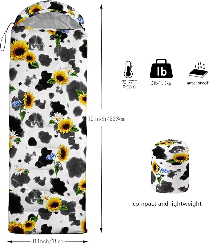 BSNTHO Camping Sleeping Bags,3 Season Warm & Cool Weather,Lightweight,Waterproof Sleeping Bags for Adults & Kids,Traveling,and Outdoors,Camping Gear Equipment