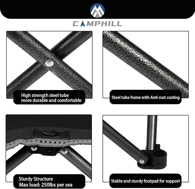 Camping Chair Set of 3, Outdoor Folding Camping Chairs for Heavy People with Cup Holder & Carry Bag,Collapsible Chair Include One Sofa Chair and Two Single Chair,Support up to 500lbs