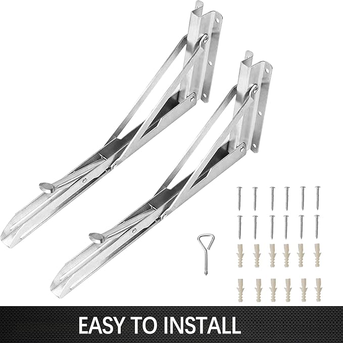 70'' L x 12''W Folding Concession Shelf- Stainless Steel Food Shelf Stand Serving for Concession Serving Window