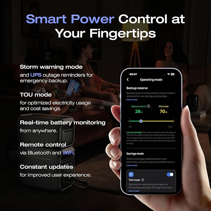 EF ECOFLOW Portable Power Station DELTA 3 Plus with Smart Extra Battery, Expand Capacity from 1024Wh to 2048Wh, Solar Generator for Emergency, Home Backup, Outdoor Camping