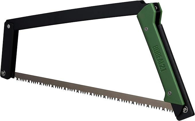 AGAWA - BOREAL21 TRIPPER KIT - 21 inch folding bow saw, rugged cordura sheath, additional aggressive blade (Black Frame - Green Handle)