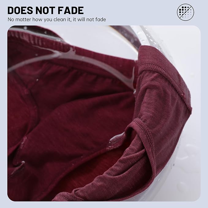 BAMBOO COOL Men's Underwear Briefs Fabric Covered Waistband Underwear Breathable Briefs with 3D Pouch Tagless Panties for Men