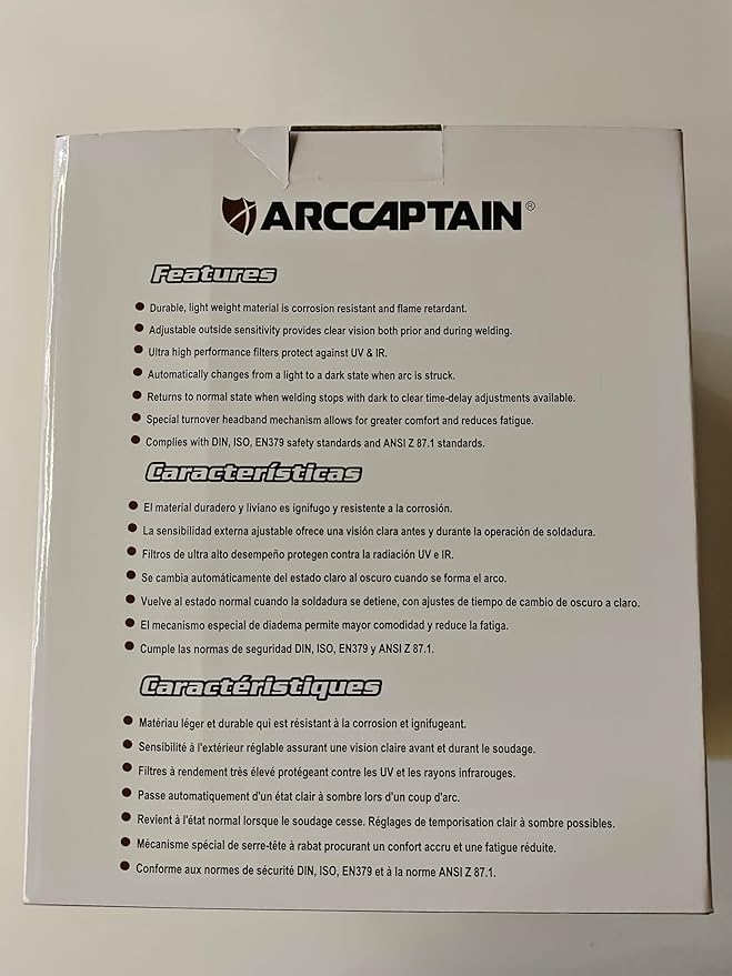 ARCCAPTAIN Auto Darkening Welding Helmet, 1/1/1/1 Top Optical Clarity Welder Helmet, 4 Arc Sensor 1/25000s Response Time True Color,Color06