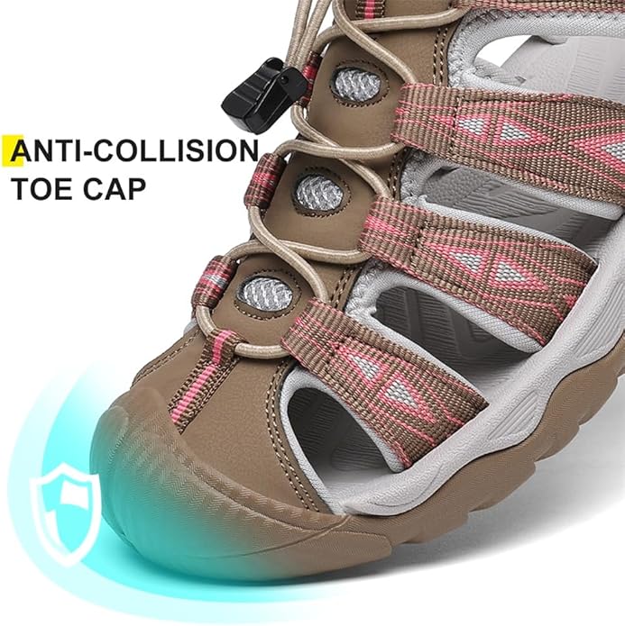 Dannto Women's Sport Hiking Sandals Closed Toe Outdoor Athletic Walking Sandal Lightweight Summer Water Shoes