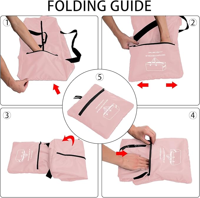 Foldable Duffel Bag 30" / 75L Lightweight Spare Travel Bag with Water Rresistant for Travel-Pink