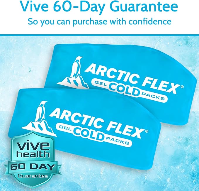 Arctic Flex Gel Replacement Packs - Gel Ice Packs Reusable for Face Ice Brace - Hot and Cold Gel Ice Pack for Injuries, Pain Relief, Swelling - Flexible Therapy Compression Wrap - Athletic, Women, Men