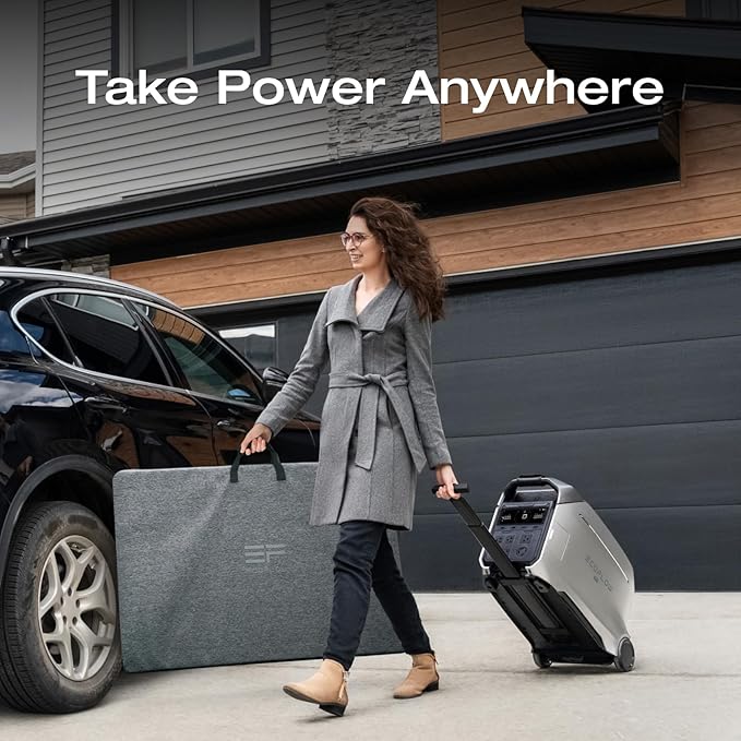 EF ECOFLOW Power Station 4096Wh DELTA Pro 3 with 400W Portable Solar Panel, 120/240V 4000W AC Output, Solar Generator for Home Use, Camping Accessories, Emergencies, Power Outages, RVs