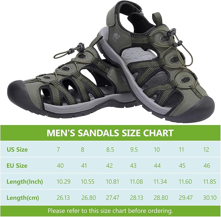 CAMELSPORTS Men's Hiking Sandals Closed Toe Outdoor Beach Sandal Waterproof Sport Fisherman Sandals Water Shoes