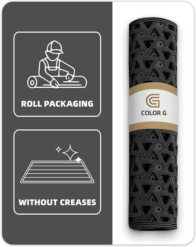 Color&Geometry Door Mat Outside Entrance with Drainage, Rubber Heavy Duty Dirt Trapper Waterproof Outdoor Welcome Mat, Outdoor Mats All Weather for Front Back Door Patio Entryway Entry, 19"X30" Black