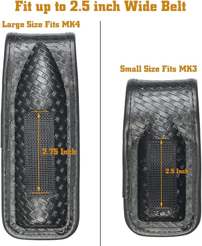 Molded OC/Mace Spray Pouch for Duty Belt,OC/Mace Spray Holder Pouch with Hidden Snap,Top Flap Police Duty OC Pepper Spray Holder MK3 or MK4