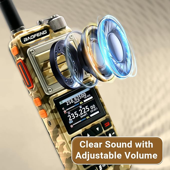 BAOFENG UV-25 PRO 10W Heavy Duty Radio Handheld Tri Band Baofeng Waterproof Radio Tri Band Ham Radios 999CH 5200MAh BatteryType-C Charging UHF VHF MW FM Air NOAA Multi-Band Receiver (Yellow)