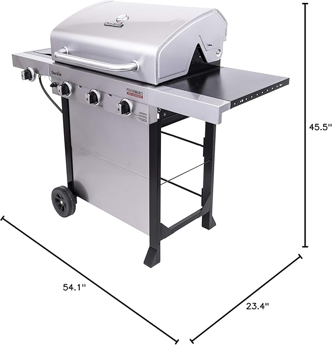 Char-Broil® Performance Series™ TRU-Infrared Cooking Technology 3-Burner with Side Burner Cart Propane Gas Stainless Steel Grill - 463370719