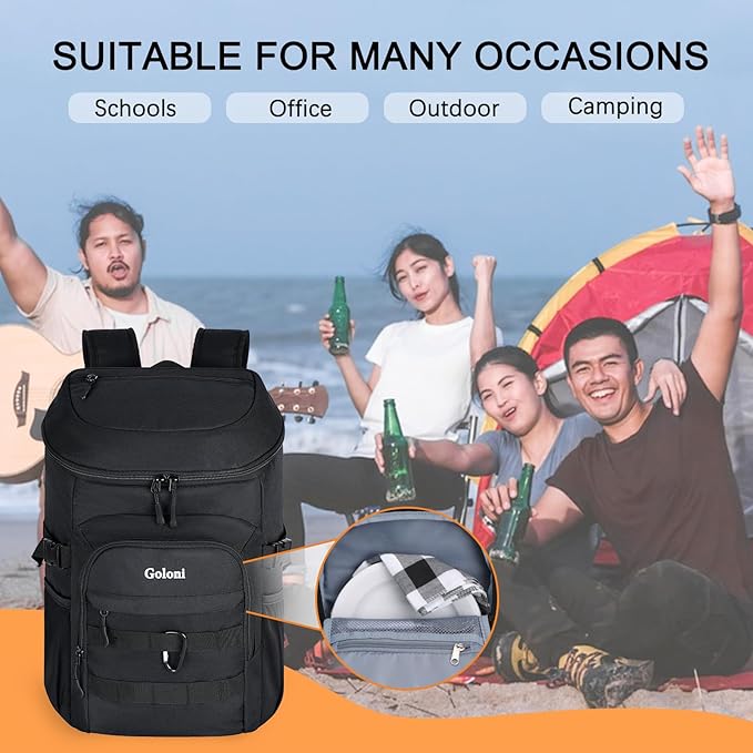 Cooler Backpack Insulated Leak Proof,Small Soft Coolers Bag for Men and Women Camping,Travel,Beach,Hiking,Picnic