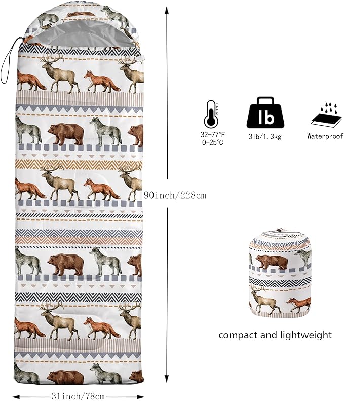 BSNTHO Camping Sleeping Bags,3 Season Warm & Cool Weather,Lightweight,Waterproof Sleeping Bags for Adults & Kids,Traveling,and Outdoors,Camping Gear Equipment