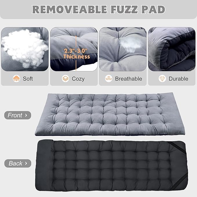 ABORON 2 Pack Folding Camping Cot W/Mat for Adults, Heavy Duty Outdoor Bed with Carry Bag,1200 D Layer Oxford Travel Camp Cots