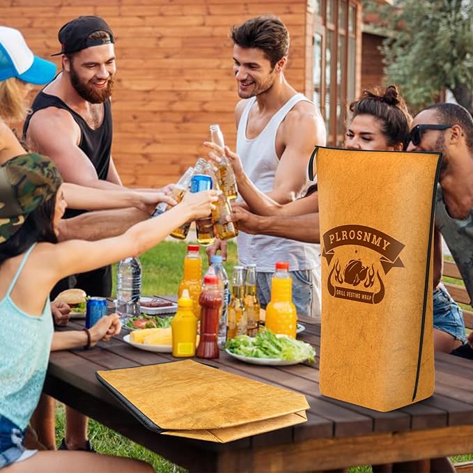 BBQ Blanket for Resting Meat, 21 Inch Smoker Meat Resting Blanket for Brisket, Beef, Turkey, Wide Mouth Meat Insulated Resting Bag for Smoking, Grilling, Camping