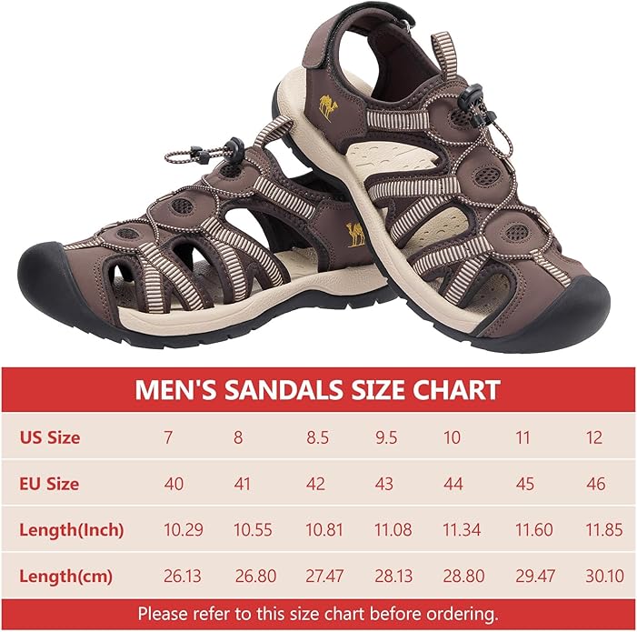 CAMELSPORTS Men's Hiking Sandals Closed Toe Outdoor Beach Sandal Waterproof Sport Fisherman Sandals Water Shoes