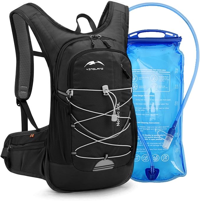 Hydration Backpack,Lightweight Hydration Pack with 1.5L Water Bladder, Water Backpack for Hiking Running, Biking