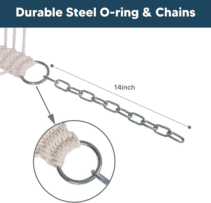 SUNCREAT Hammocks Two Person Tree Hammock, Heavy Duty Hammock for Poolside, Garden, Backyard, Patio, 450lbs Capacity, Navy