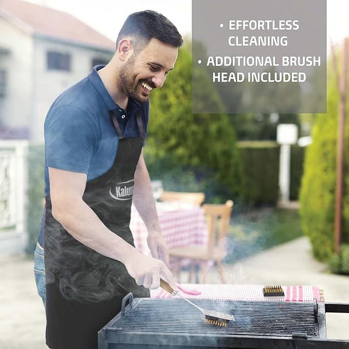 Kaluns Grilling Accessories, Dad Gifts for Christmas Grilling Gifts, Heavy Duty Stainless Steel BBQ Grill Tools Set for Outdoor Grill with Aluminum Case and Apron, Dad Birthday Gifts for Men Husband
