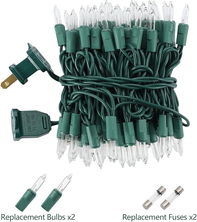 21ft White Christmas String Lights Indoor,Warm White 100 Count String Lights Plug in, Mini Xmas Lights Outdoor Clear White Christmas Tree Lights- String White Lights for Bedroom