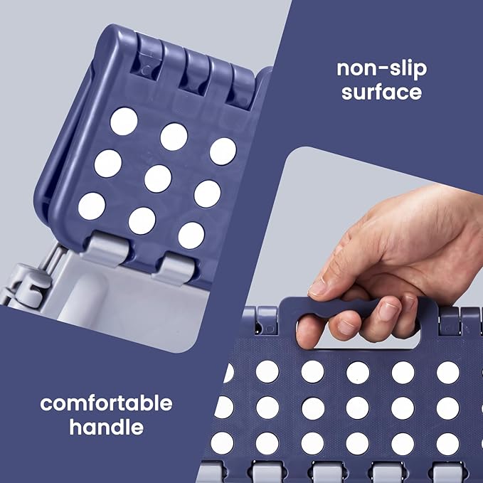 ACSTEP 13 Inch Folding Step Stool,Foldable Step Stools for Kids and Adults 300 LB Capacity, 300 LB Capacit Suitable for Kitchen Fishing (Purple)