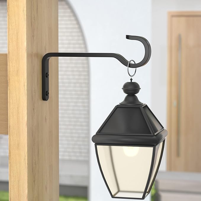 5.7 Inch 2 Pack Heavy Duty Outdoor Plant Hangers for Hanging Baskets, Iron Hanging Plant Brackets for Hanging Plants Outside, Metal Plant Hooks Plant Wall Hooks for Hanging Lantern, Bird Feeder