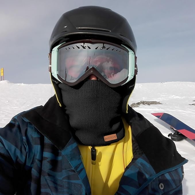 HONGTEYA Neck Gaiters for Men, Winter Neck Warmer Face for Men & Women,Thick Windproof Warm Lined Ski Mask